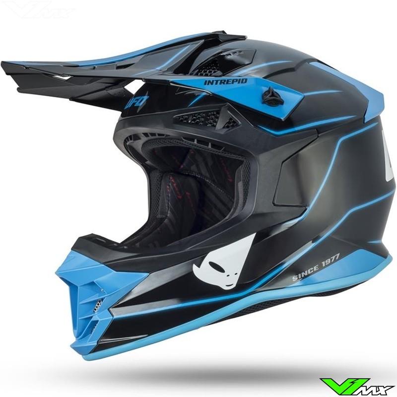 Мотошлем UFO HELMET INTREPID Black/Light Blue
